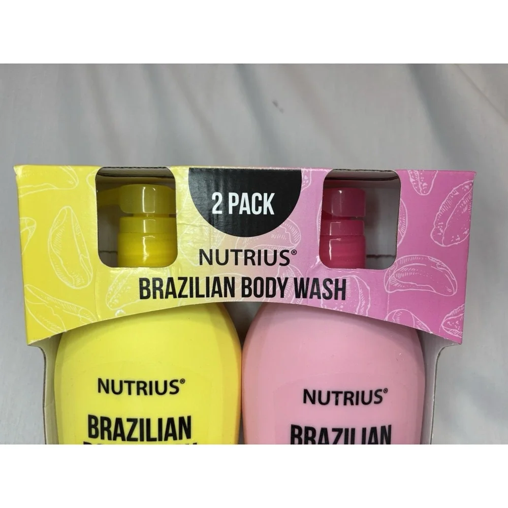 Nutrius Brazilian Body‎ Wash 2 Pack Coco Bliss & Berry Bliss Vegan 25.4 fl oz ea